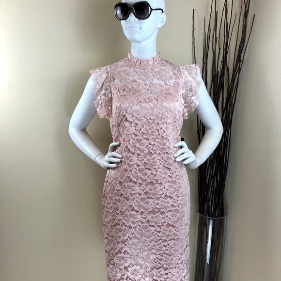 Enfocus Studio | Dresses | Enfocus Studio Pink Lace Midi Dress | Poshmark